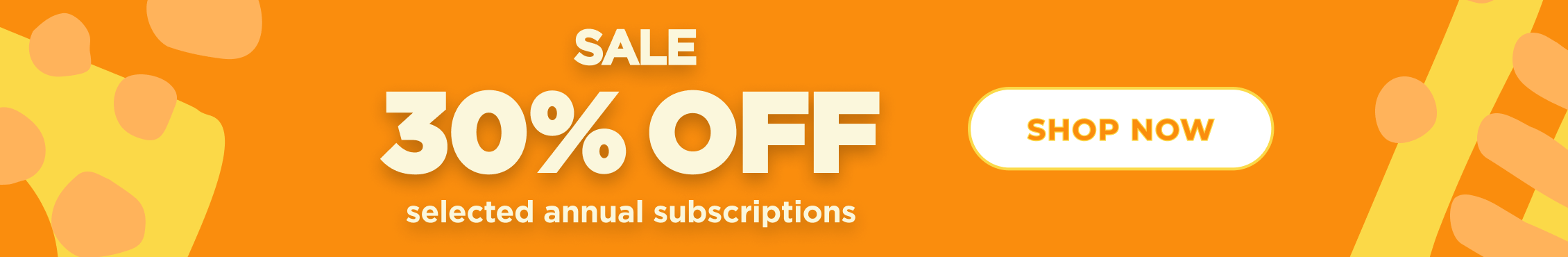 SALE: 30% OFF annual subscriptions